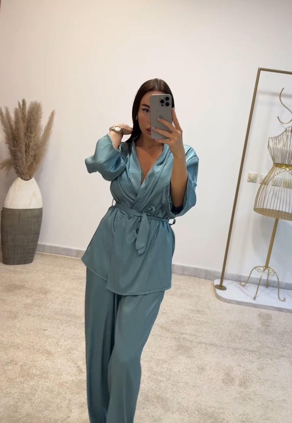 Σετ σατέν κιμονό σατέν σετ για καλεσμένη σετ με κιμονό σατέν μεταξωτό κιμονό καλοκαιρινό σετ