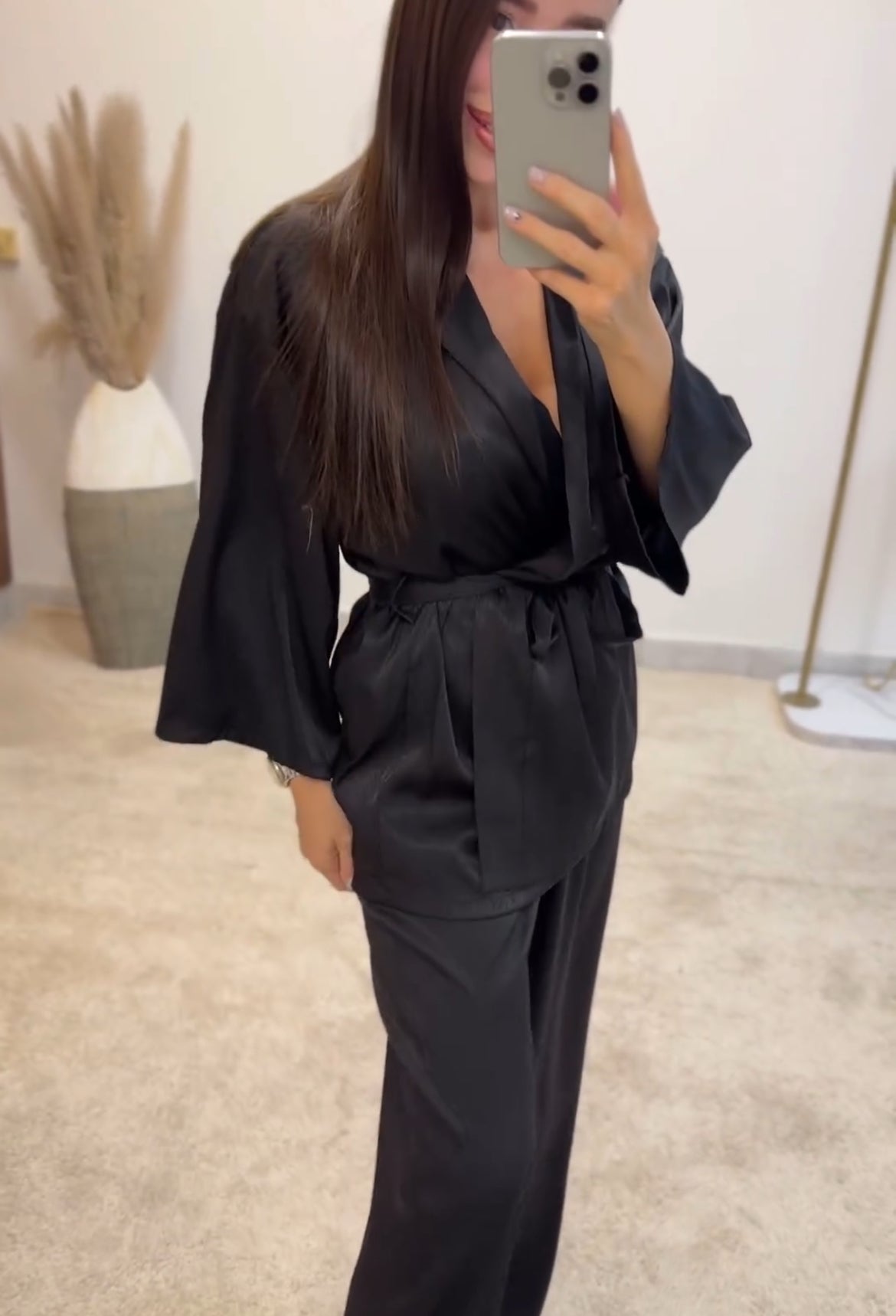 Σετ σατέν κιμονό σατέν σετ για καλεσμένη σετ με κιμονό σατέν μεταξωτό κιμονό καλοκαιρινό σετ