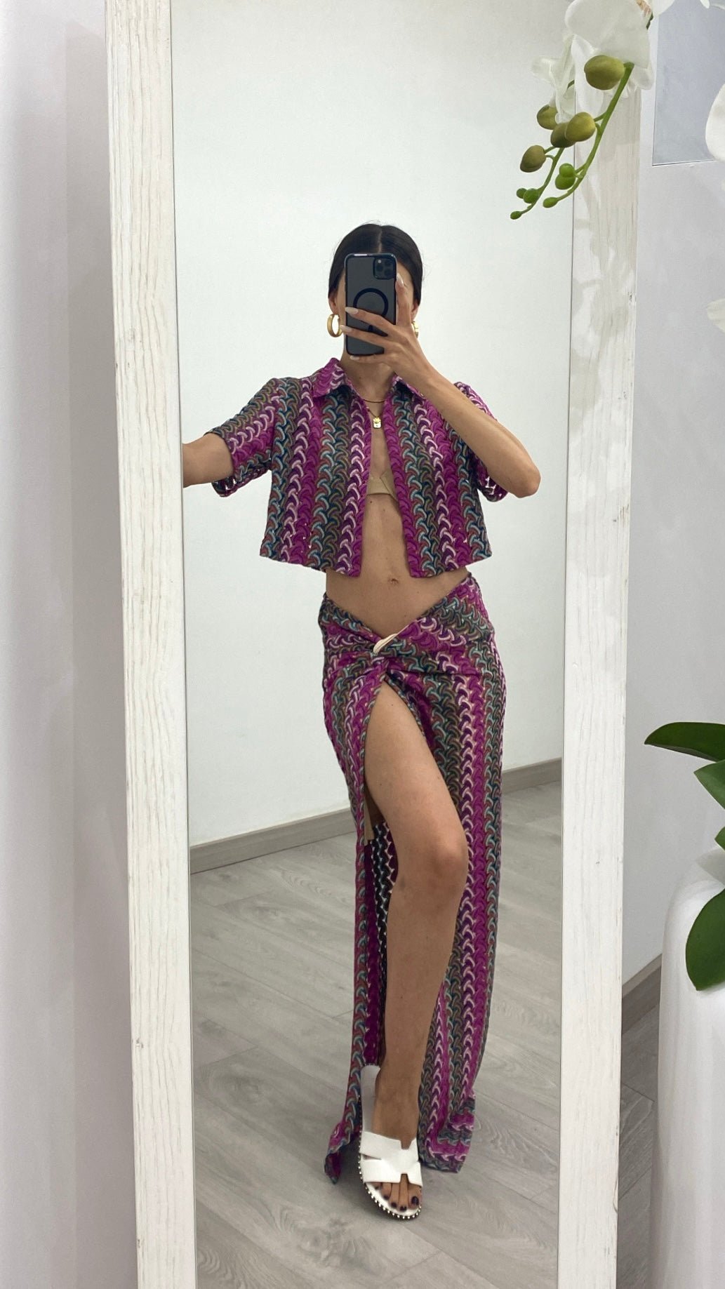 Boho σετ με δετή φούστα