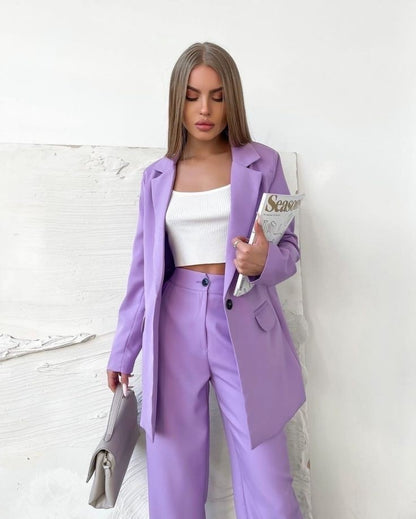 Κοστούμι oversize μονόχρωμο