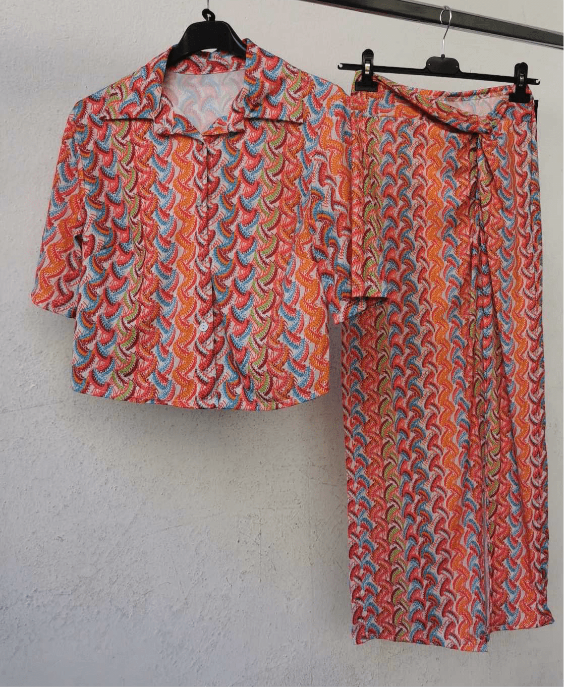 Boho σετ με δετή φούστα