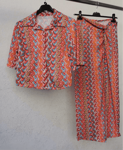 Boho σετ με δετή φούστα