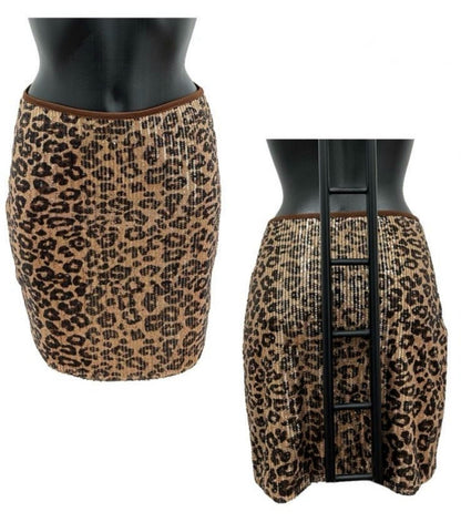 Mini leopard sequin skirt leopard sequin glittery leopard mini skirt φούστα λεοπάρ μινι φούστα με πούλιες λεοπάρ animal print φούστα micro skirt