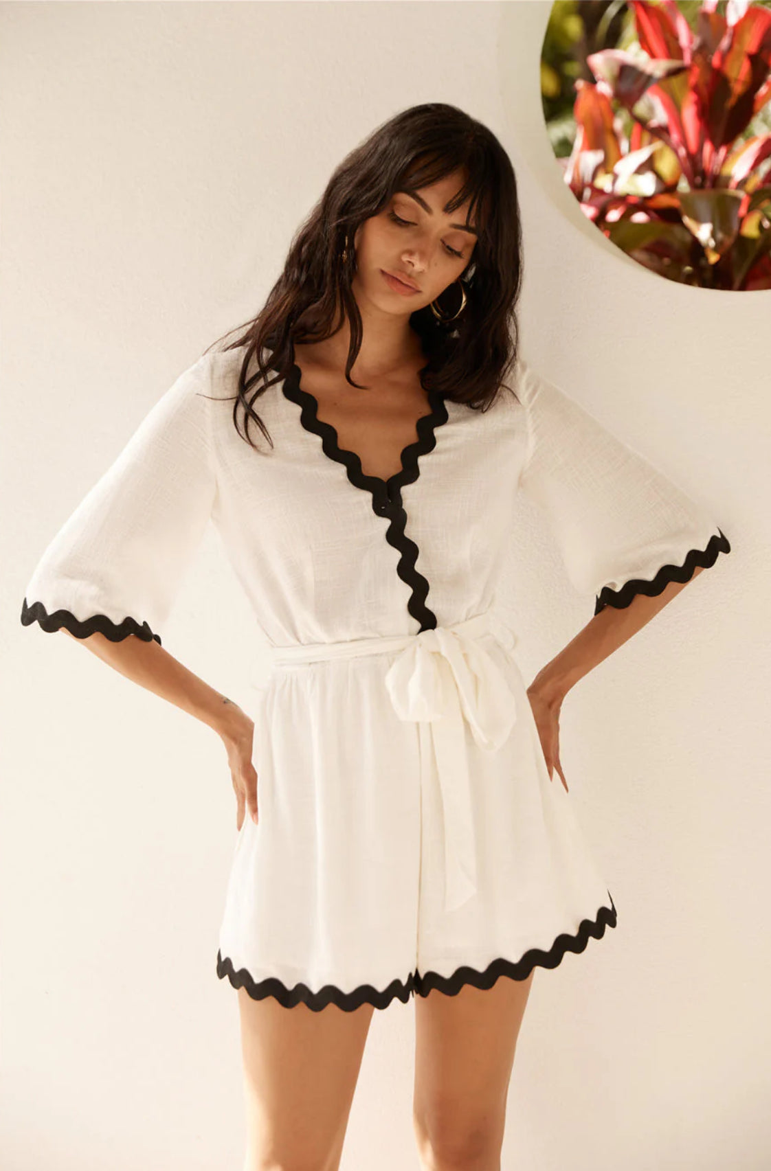 Ολόσωμο σορτσάκι ολόσωμο σορτς jumpsuit playsuit ολοσωμη φόρμα καλοκαιρινή ολοσωμη ασπρόμαυρο 