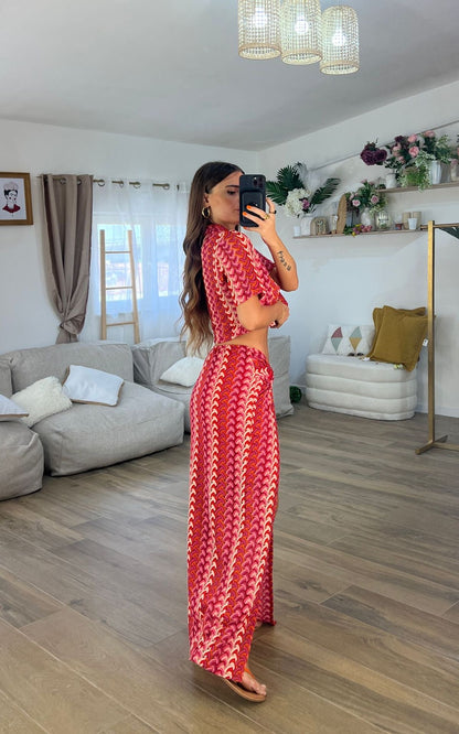 Boho σετ με δετή φούστα