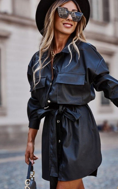 μα μινι leather jacket leather dress φορεμα δερματινο