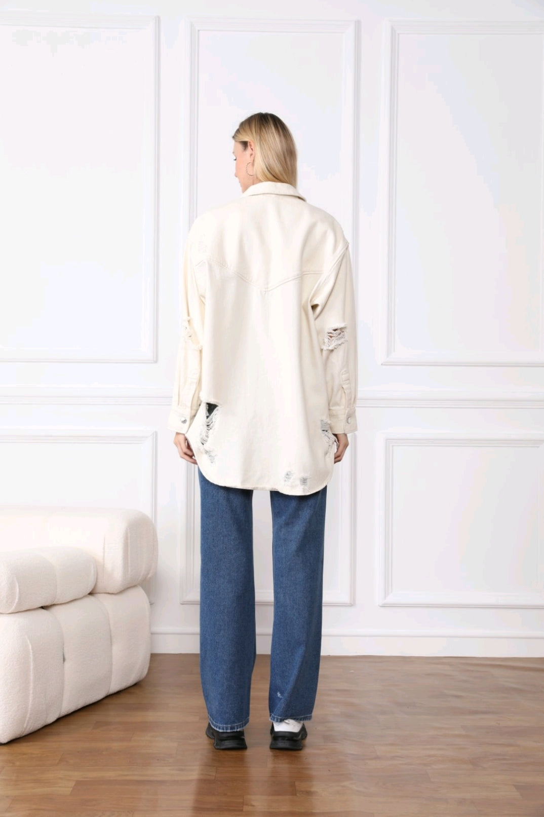 Τζιν πανοφωρι jacket με σκισιματα